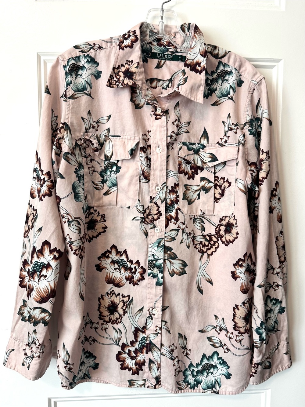 Ralph Lauren Lauren Floral Utility Button-Up Shirt XL